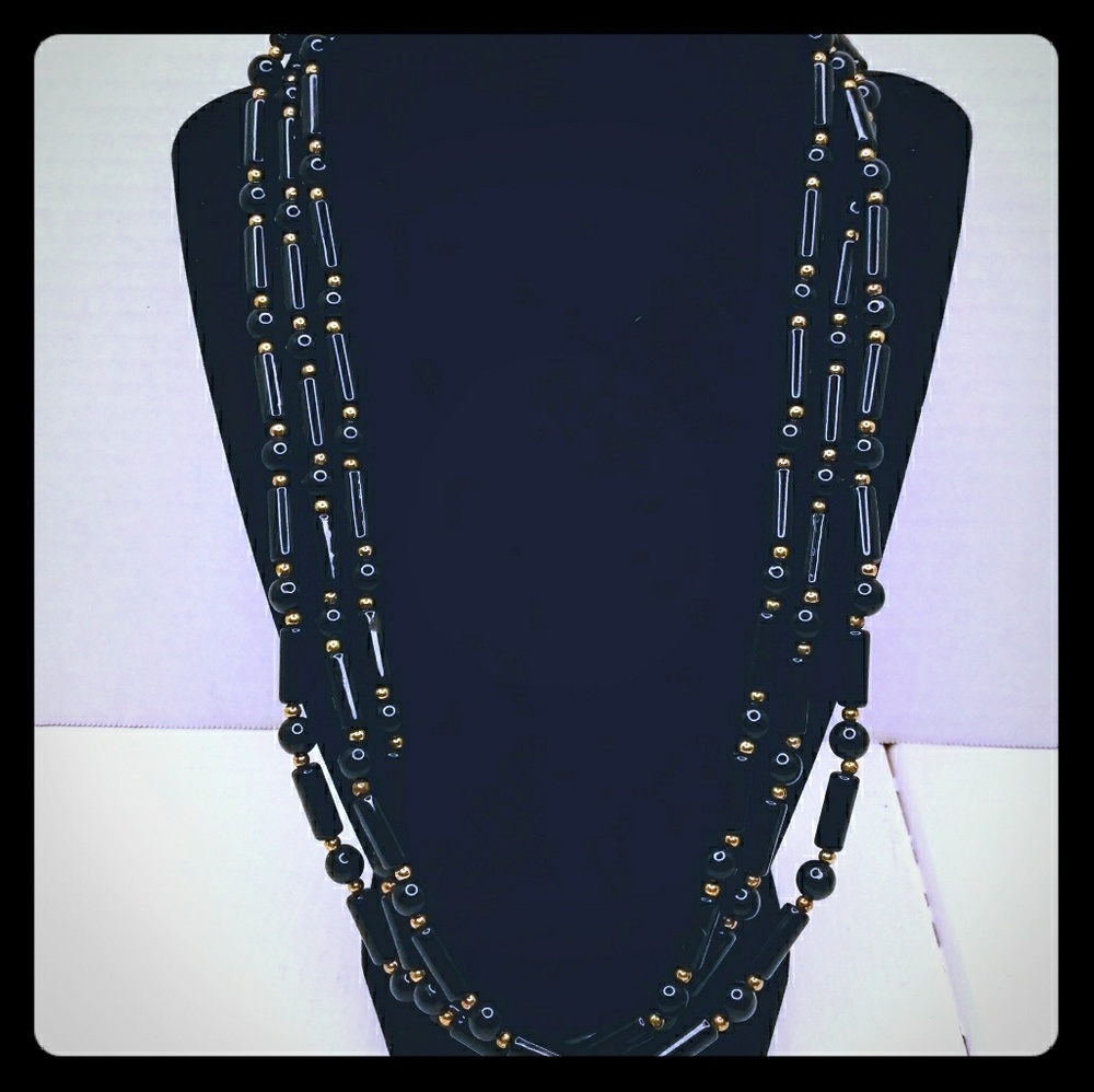 Black beaded necklace